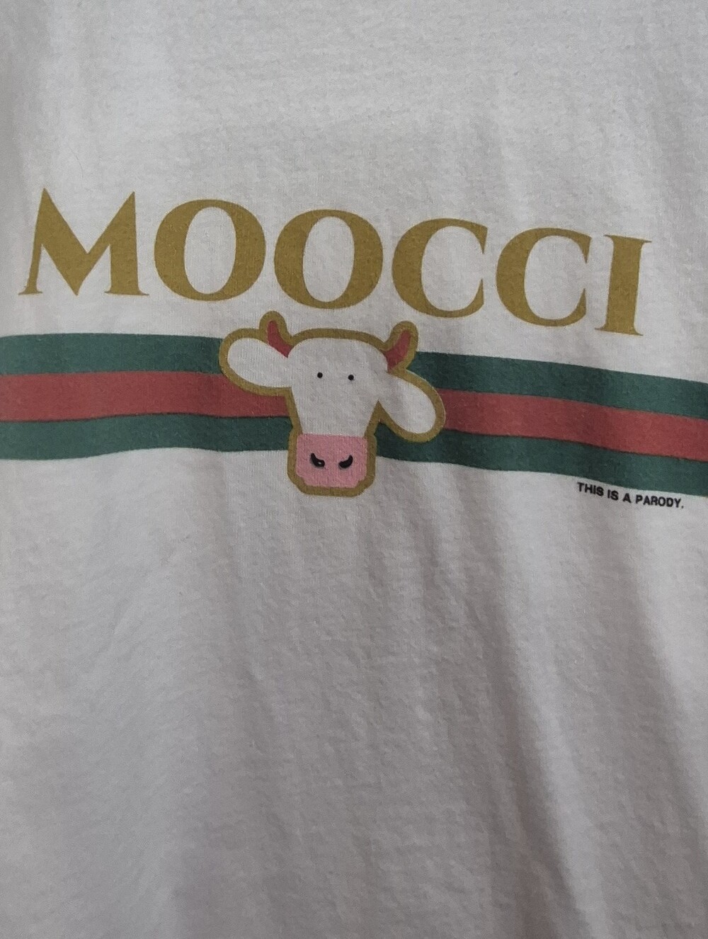 "MOOCCI" Cows Adult T-Shirt From The Haute Cowtire Line Size Large
